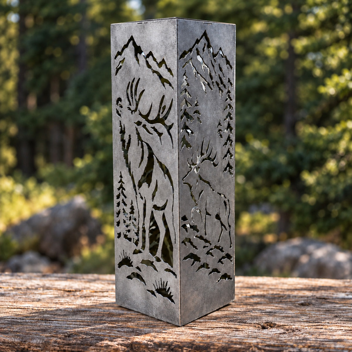 Elk Solar Tube in raw steel finish, daytime illustrative view