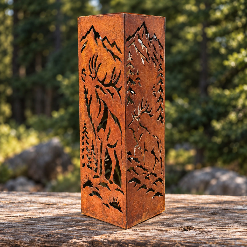 Elk Solar Tube — rust finish, daytime illustrative view
